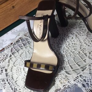 Louis Vuitton Damier Authentic Heeled 4” Sandal